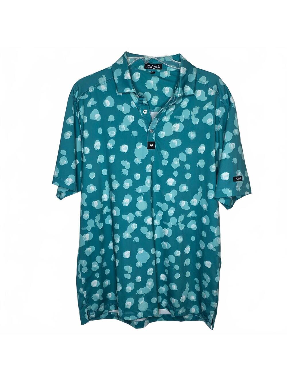 Bad Birdie Men's Teal Blue Golf Performance Polo Size M Athleisure